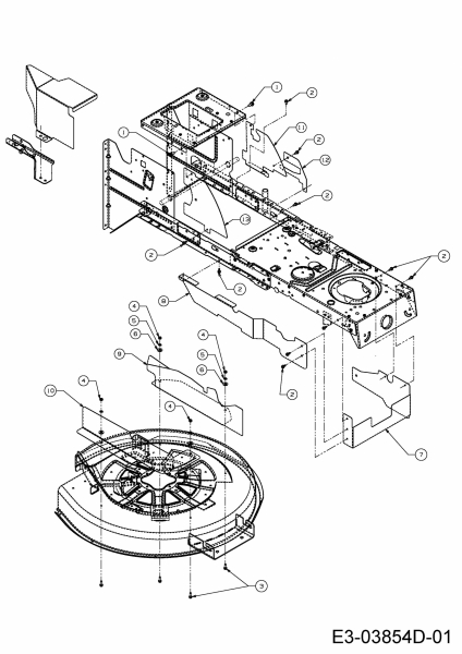 Ersatzteile MTD Rasentraktor Smart RC 125 Typ: 13AH765C600  (2014) Abdeckungen Mähwerk A,C (30/76cm) 