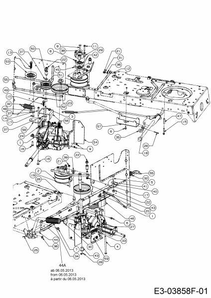 Ersatzteile Rasor Rasentraktoren 130/92 T Typ: 13AH775E618  (2013) Fahrantrieb, Variator