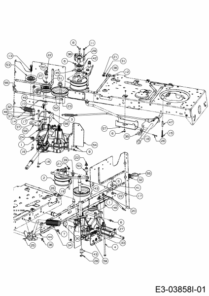 Ersatzteile Mastercut Rasentraktoren Mastercut 92-155 bis 2016 Typ: 13HM761E659  (2015) Fahrantrieb, Variator