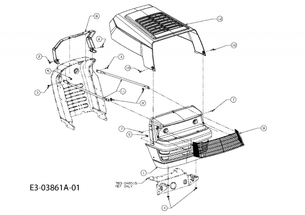 Ersatzteile Mastercut Rasentraktoren Mastercut 92-155 bis 2016 Typ: 13AM760E659  (2008) Motorhaube 0-Style