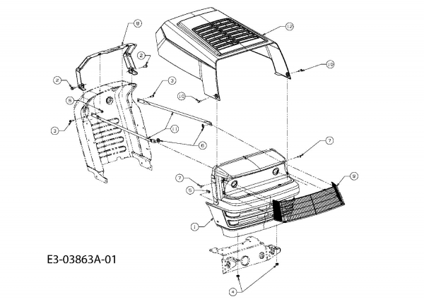 Ersatzteile Mastercut Rasentraktoren Mastercut 105 Typ: 13AM760N459  (2008) Motorhaube 0-Style