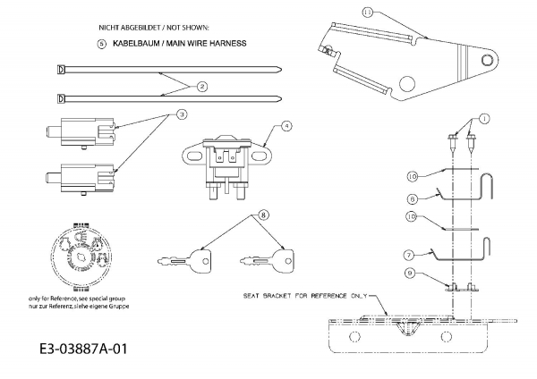 Ersatzteile Massey Ferguson Rasentraktoren MF 42-18 SH Typ: 13BX791G695  (2008) Elektroteile