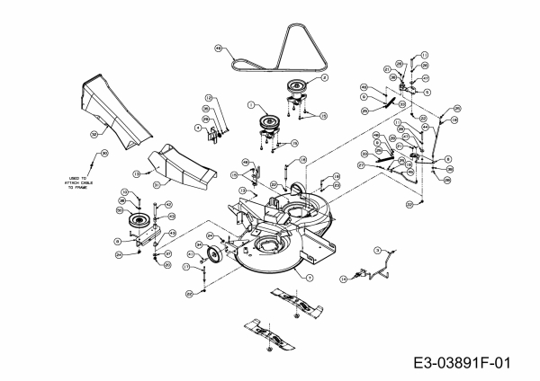 Ersatzteile Massey Ferguson Rasentraktoren MF 36-15 RH Typ: 13AD716E695  (2012) Mähwerk E (36/92cm)