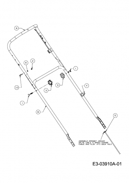 Ersatzteile MTD Benzin Rasenmäher mit Antrieb SPK 53 Typ: 12AI837D678  (2009) Holm 