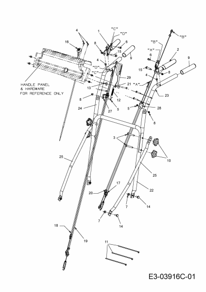 Cub Cadet Ersatzteile Motormäher mit Antrieb Wide Cut E 12AE764U603  (2015) Holm