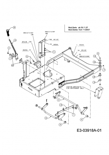 Cub Cadet Ersatzteile Motormäher mit Antrieb Wide Cut E 12AE764U603  (2010) Rahmen