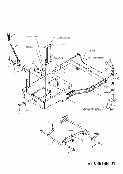 Cub Cadet Ersatzteile Motormäher mit Antrieb Wide Cut E 12AE764U603  (2013) Rahmen