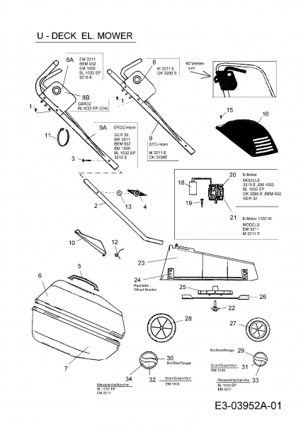 Ersatzteile Ok Elektromäher OK 3290 E Typ: 18C-U0C2667  (2008) Grundgerät