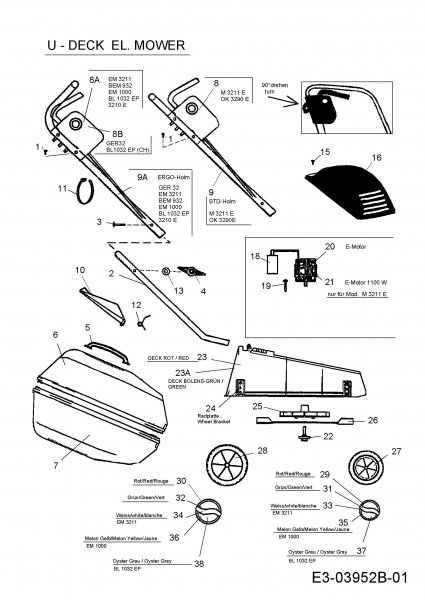 Ersatzteile Ok Elektromäher OK 3290 E Typ: 18C-U0C2667  (2009) Grundgerät