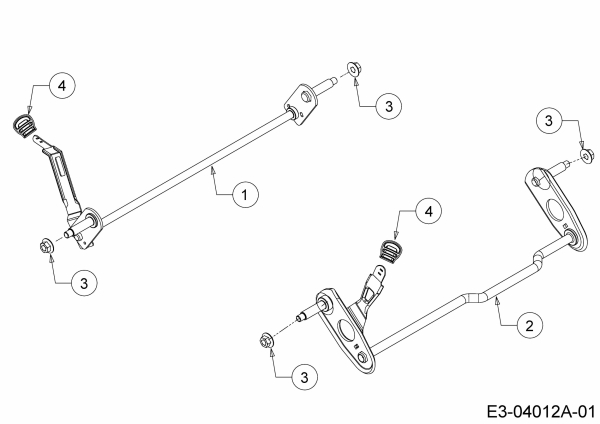 Ersatzteile MTD Benzin Rasenmäher mit Antrieb Smart 53 MSPB Typ: 12A-A05D600  (2019) Achsen, Höhenverstellung 