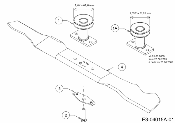 Ersatzteile MTD Benzin Rasenmäher mit Antrieb Smart 53 MSPB Typ: 12A-A05D600  (2014) Messer, Messeraufnahme 