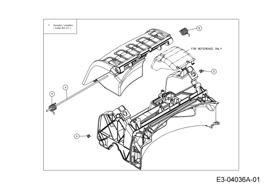 Cub Cadet Ersatzteile Motormäher mit Antrieb CC 53 SPO W 12AQC6J3603  (2014) Leitstück hinten, Stange Heckklappe