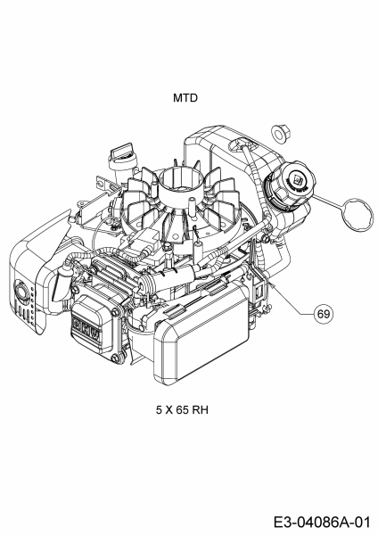 Ersatzteile WOLF-Garten Benzin Rasenmäher ohne Antrieb Expert 460 Typ: 11B-TUKC650  (2017) Motor MTD 