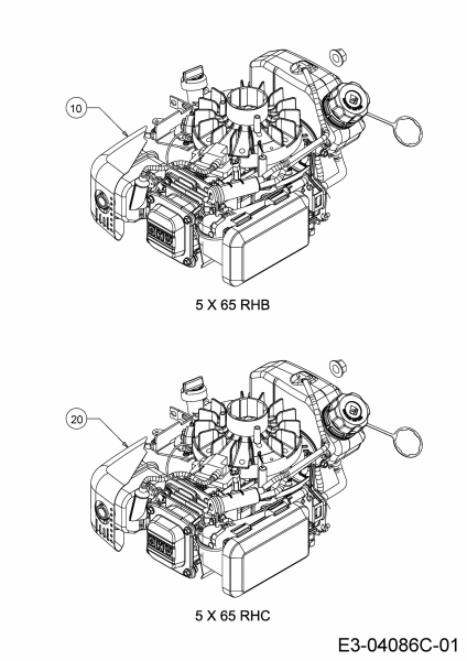 Ersatzteile WOLF-Garten Benzin Rasenmäher mit Antrieb A 5300 A Typ: 12B-POKC650 (2020) Motor 