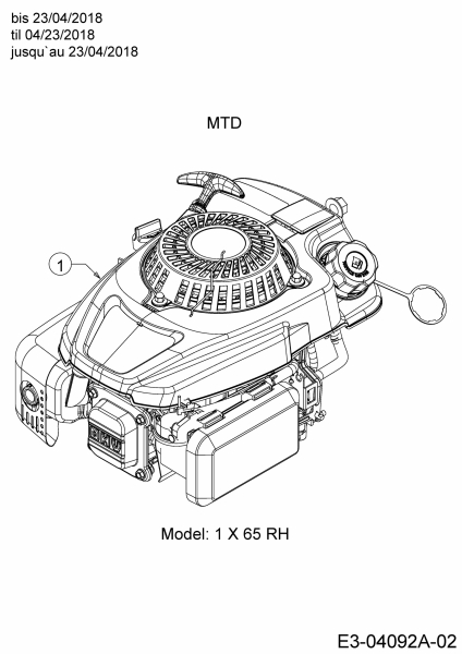 Ersatzteile MTD Benzin Rasenmäher mit Antrieb Smart 53 SPOHW Typ: 12A-PBJ6600  (2018) Motor MTD bis 23/04/2018 