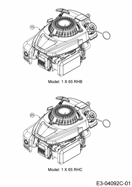 Ersatzteile MTD Benzin Rasenmäher mit Antrieb Smart 53 SPO Typ: 12C-PCJ6600 (2019) Motor MTD 