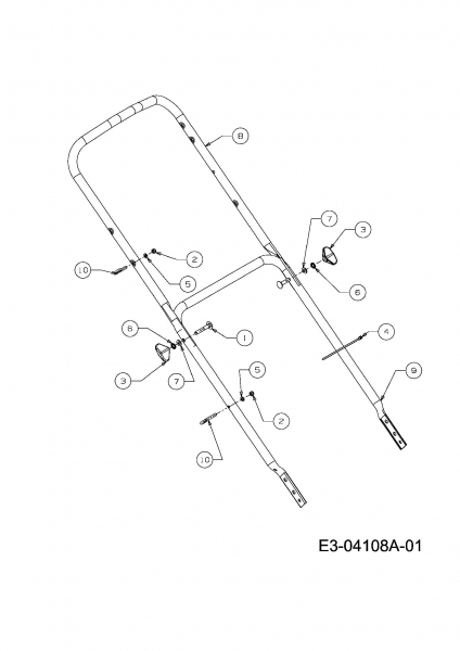 Ersatzteile MTD Benzin Rasenmäher ohne Antrieb 46 PBHW Typ: 11C-J64J676  (2009) Holm 