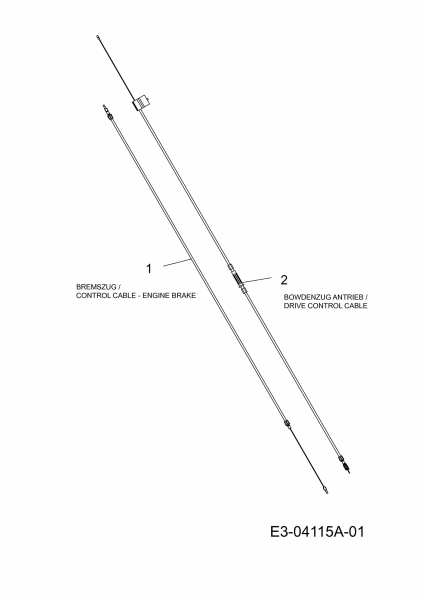 Ersatzteile MTD Benzin Rasenmäher mit Antrieb 53 SPBEHW Typ: 12BE858U600  (2008) Bowdenzüge 