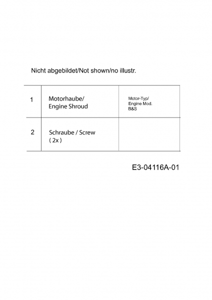 Ersatzteile MTD Benzin Rasenmäher ohne Antrieb P 48 MB Typ: 11B-164M615  (2009) Motorhaube B&S 