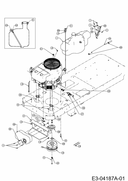 Cub Cadet Ersatzteile Zero Turn RZT 50 17AI2ACP603  (2009) Elektromagnetkupplung, Motorzubehör, Tank