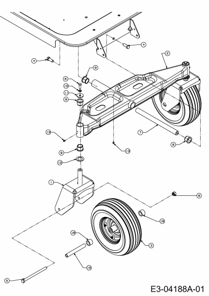 Cub Cadet Ersatzteile Zero Turn RZT 50 17WF2ACP603R  (2012) Räder, Vorderachse