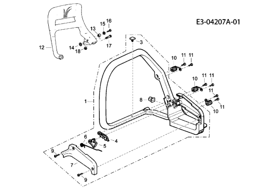 Cub Cadet Ersatzteile Motorkettensägen CC 2740 41AY642G603  (2008) Handgriff