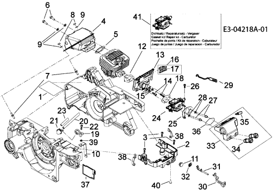 Cub Cadet Ersatzteile Motorkettensägen CC 4051 41AY651G603  (2009) Motorzubehör