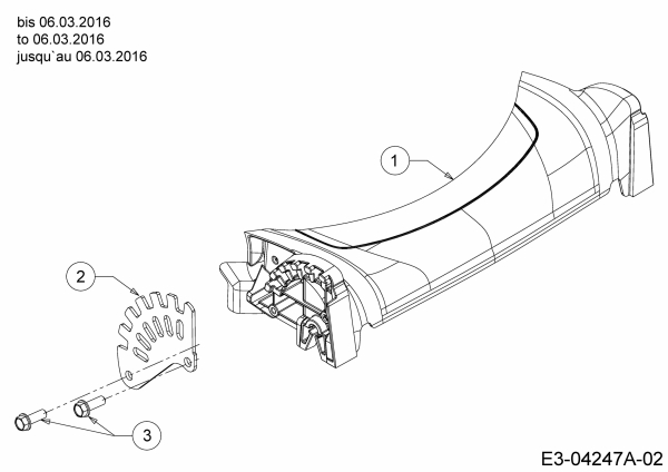 Ersatzteile MTD Benzin Rasenmäher ohne Antrieb Yard Machines 21 Typ: 11A-A14T360  (2016) Abdeckung Vorderachse bis 06.03.2016 