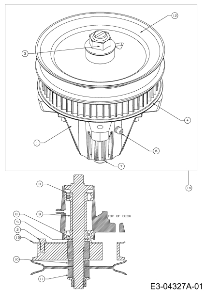 Cub Cadet Ersatzteile Zero Turn FMZ 42 17AE4BFR603  (2008) Messerspindel 618-04684