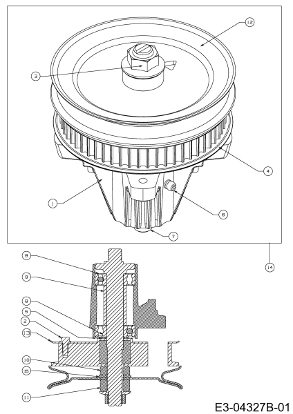 Cub Cadet Ersatzteile Zero Turn FMZ 42 17AE4BFR603  (2009) Messerspindel 618-04684A