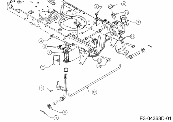 Ersatzteile MTD Rasentraktor DL 96 H Typ: 13H2795F677  (2018) Vorderachse 