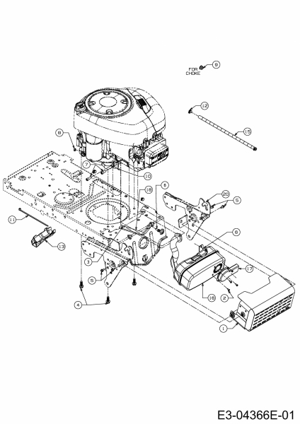 Ersatzteile Mastercut Rasentraktoren Mastercut 92-155 bis 2016 Typ: 13AM771E659  (2014) Motorzubehör