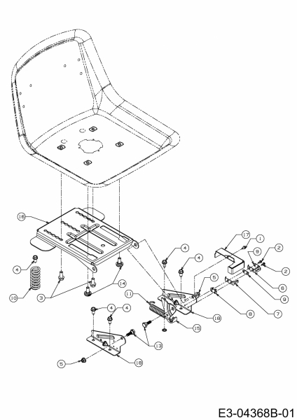 Ersatzteile Variolux Rasentraktoren V-RTS 130/96 T Typ: 13BH76TF620  (2011) Sitzträger