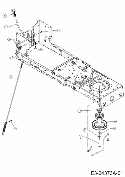 Ersatzteile Staub Rasentraktoren SAEL 108/22 HK Typ: 13AF79KG632  (2009) Mähwerkseinschaltung, Motorkeilriemenscheibe