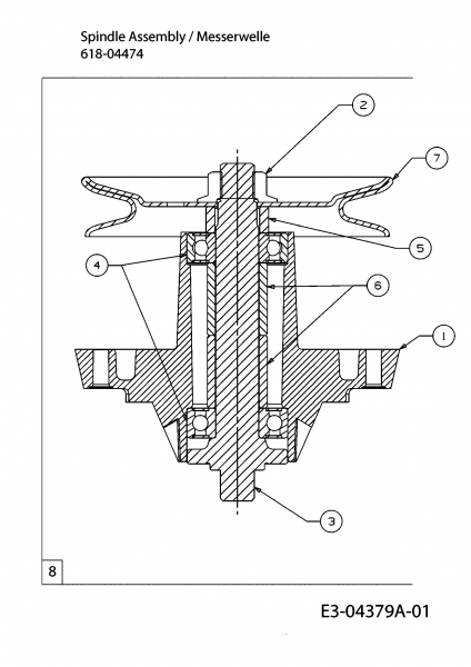 Ersatzteile Mastercut Rasentraktoren Mastercut 96 Typ: 13EH761F659  (2010) Messerspindel 618-04474