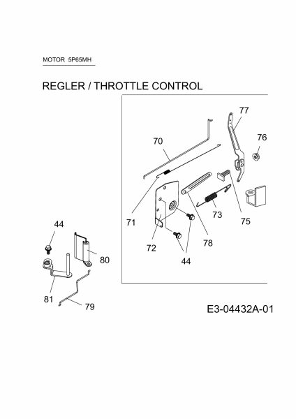 Ersatzteile MTD-Motoren Vertikal 5P65M0 Typ: 752Z5P65M0  (2008) Regler