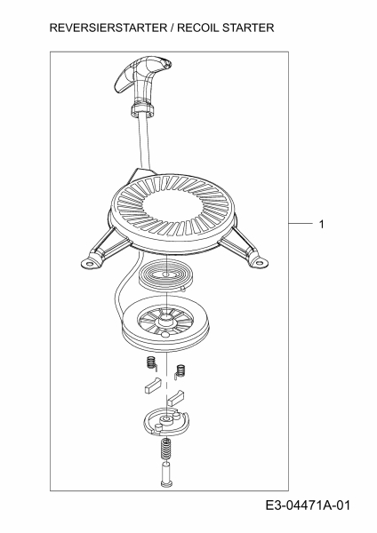 Ersatzteile MTD-Motoren Vertikal 5P70MHB Typ: 752Z5P70MHB  (2010) Reversierstarter