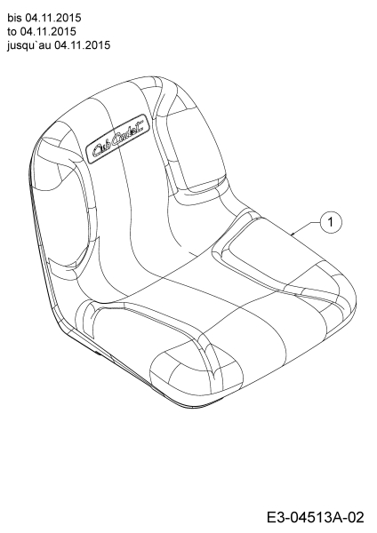 Cub Cadet Ersatzteile Gartentraktoren CC 1224 KHP 14HQ94AP603  (2016) Sitz bis 04.11.2015