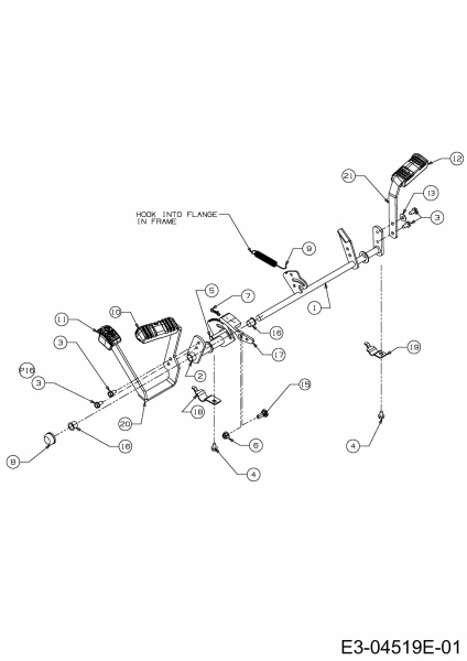 Ersatzteile Massey Ferguson Rasentraktoren MF 50-24 SD Typ: 13BI92CP695  (2013) Pedale