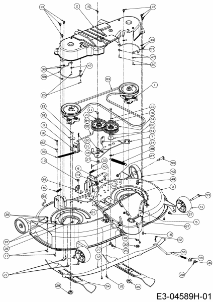 Ersatzteile WOLF-Garten Rasentraktor Expert 107.175 H Typ: 13HD93WG650  (2016) Mähwerk G (42/107cm) 