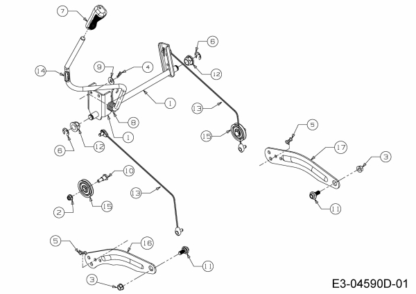 Ersatzteile WOLF-Garten Rasentraktor Expert 107.200 H Typ: 13AP93WS350  (2015) Mähwerksaushebung 