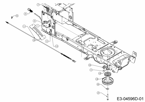 Ersatzteile Massey Ferguson Rasentraktoren MF 38-16 SH Typ: 13HD93GF695  (2016) Mähwerkseinschaltung, Motorkeilriemenscheibe