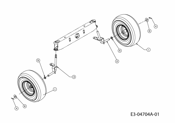 Ersatzteile MTD Rasentraktor 125/96 Typ: 13AH650F752  (2004) Räder vorne 13x5 