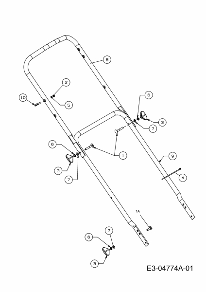 Ersatzteile MTD Benzin Rasenmäher ohne Antrieb 46 PB Typ: 11C-J14Z676  (2009) Holm 