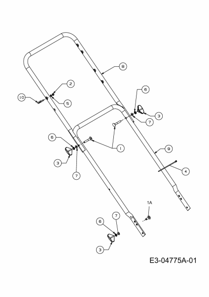 Ersatzteile MTD Benzin Rasenmäher ohne Antrieb P 46 B Typ: 11A-J40G615  (2009) Holm 