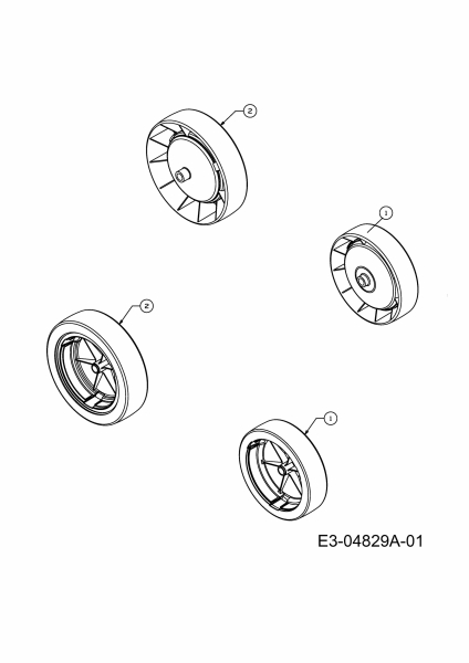 Ersatzteile MTD Benzin Rasenmäher ohne Antrieb 48 PO Typ: 11A-V1JD600  (2010) Räder 