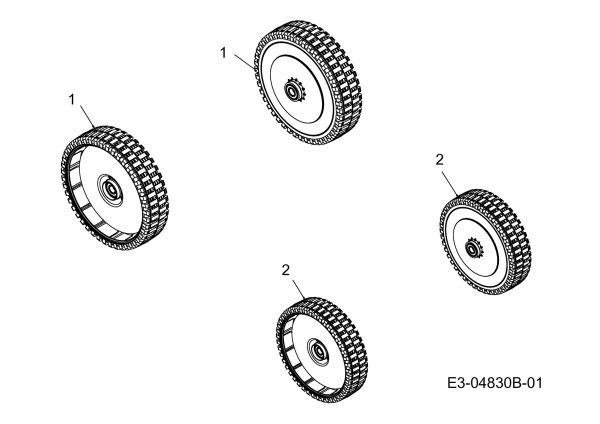 Ersatzteile MTD Benzin Rasenmäher ohne Antrieb GE 48-5 Typ: 11A-V08R602  (2012) Räder 