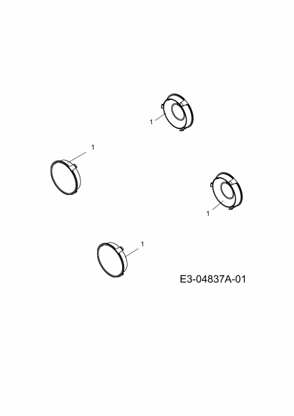 Ersatzteile MTD Benzin Rasenmäher ohne Antrieb GE 48-5 Typ: 11A-V08R602  (2010) Radkappen 