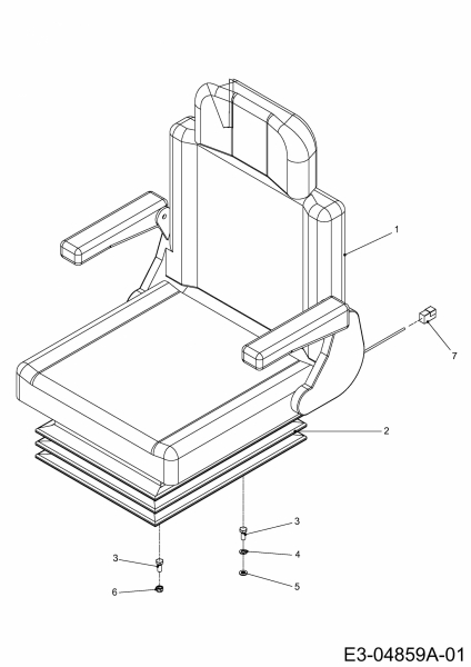Ersatzteile Zubehör Kompakttraktoren Sitz für CC 3000 RD Serie, Profi Typ: 596-213-600  (2011) Sitz