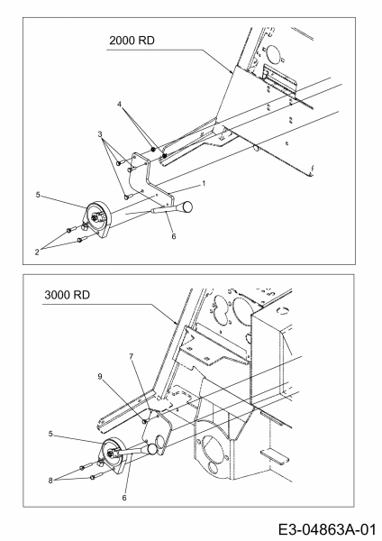 Ersatzteile Zubehör Kompakttraktoren Antriebssatz Zapfwelle für CC 2000/3000 RD Serie Typ: 596-229-600  (2011) Gelenkwellenantrieb